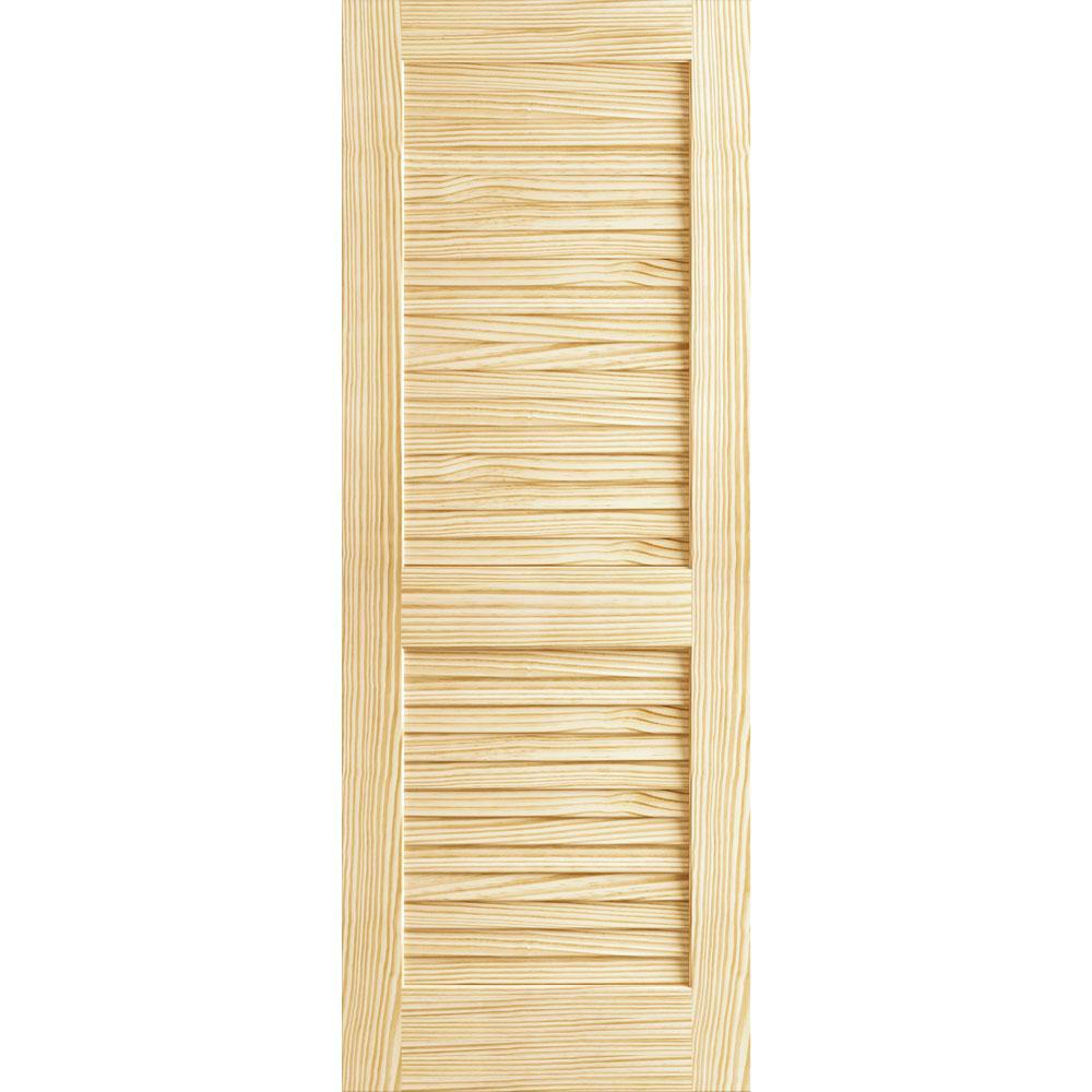 18 in. x 80 in. Unfinished Plantation Louver Louver Solid Core Wood Interior Door Slab - Super Arbor