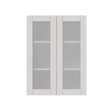 Shaker Assembled 30x40x14 in. Wall Cabinet with Frosted Glass Doors in Vanilla White - Super Arbor