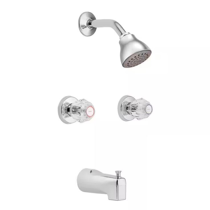 Chateau 2-Handle 1-Spray Tub and Shower Faucet in Chrome (Valve Included)