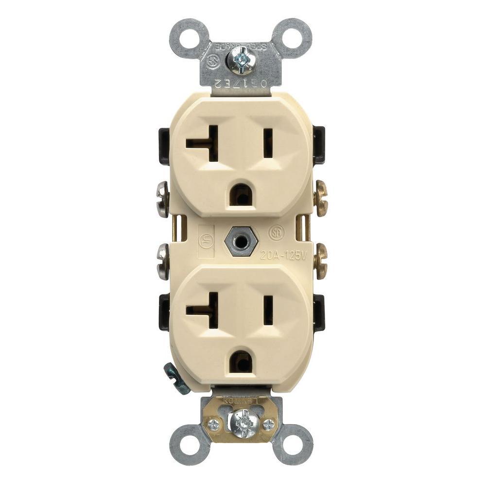 20 Amp Commercial Grade Duplex Outlet, Brown - Super Arbor