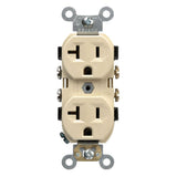 20 Amp Commercial Grade Duplex Outlet, White - Super Arbor