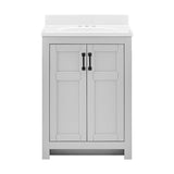 Style Selections Lowry 25-in Light Gray Single Sink Bathroom Vanity with White Acrylic Top