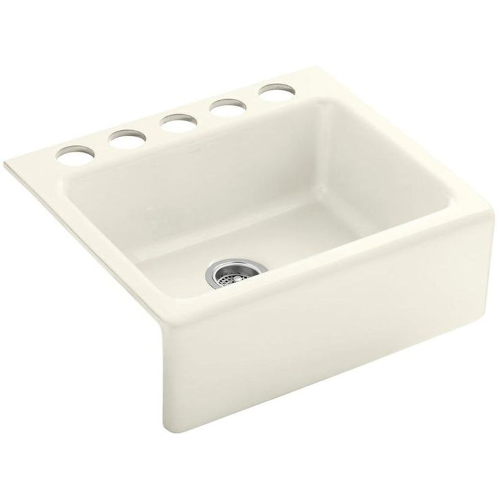 Alcott Undermount Farmhouse Apron-Front Fireclay 25 in. 5-Hole Single Bowl Kitchen Sink in White