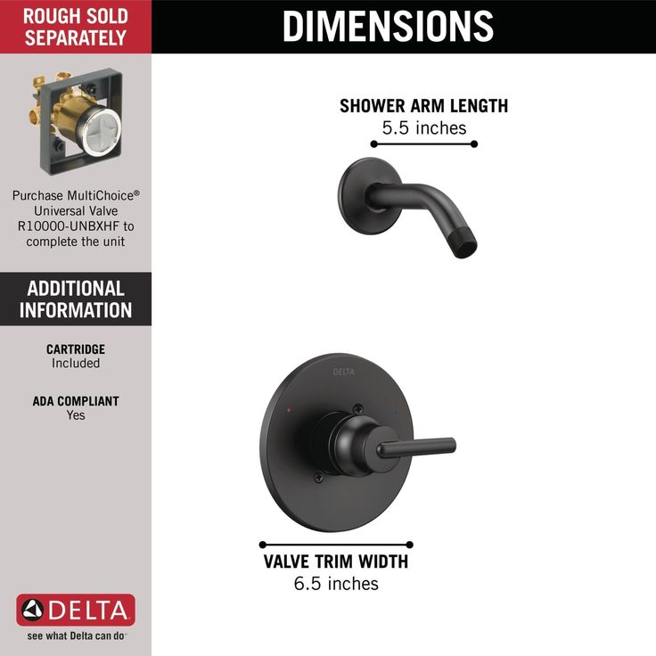 Delta Trinsic Matte Black 1-Handle Shower Faucet