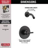 Delta Trinsic Matte Black 1-Handle Shower Faucet