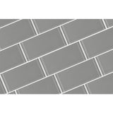 Metro Pebble Gray Subway 3 in. x 6 in. Glossy Glass Subway Tile (8-Pieces/Pack) - Super Arbor