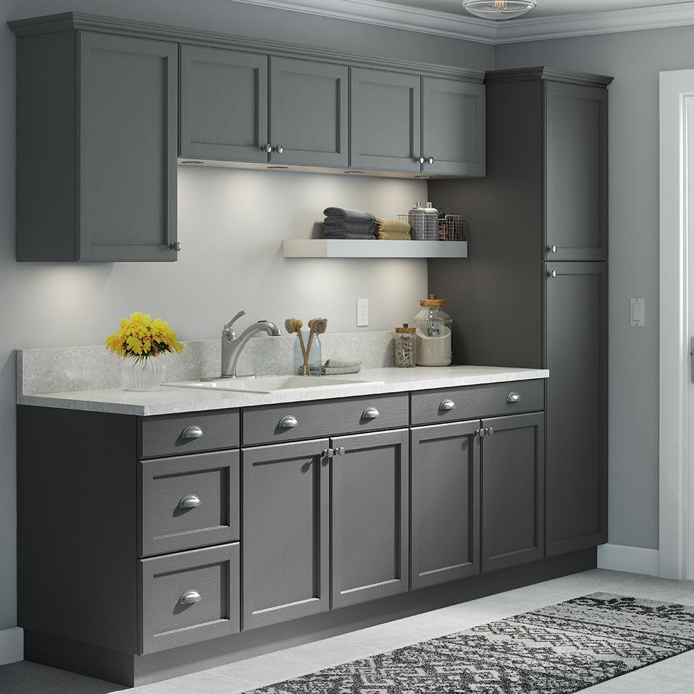 Easthaven Shaker Assembled 36x34.5x24 in. Frameless Sink Base Cabinet with False Drawer Front in Unfinished Beech - Super Arbor