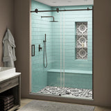 Coraline XL 56 - 60 in. x 80 in. Frameless Sliding Shower Door with StarCast Clear Glass in Stainless Steel Right Hand - Super Arbor