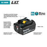 Makita 18V LXT Lithium-Ion 6.0Ah Battery (BL1860B)