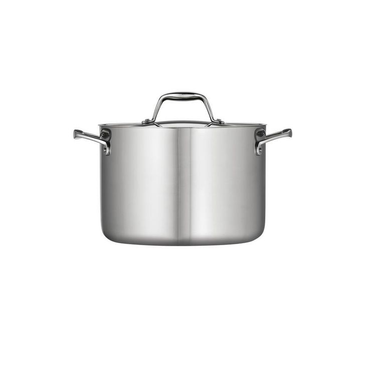 Gourmet Tri-Ply Clad 8 qt. Stainless Steel Stock Pot with Lid