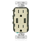 3.6A USB Dual Type A In-Wall Charger with 15 Amp Tamper-Resistant Outlets, White - Super Arbor
