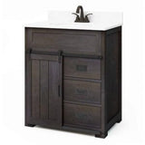 Style Selections Morriston 30-in Distressed Java Single Sink Bathroom Vanity with White Engineered Stone Top