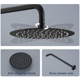 Complete Shower System 1-Spray Patterns with 2.5 GPM 10 in. Wall Mount Dual Shower Heads in Matte Black - Super Arbor