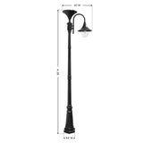 Everest Single Black Outdoor Integrated Led Solar Lamp Post Light with GS Solar LED Light Bulb