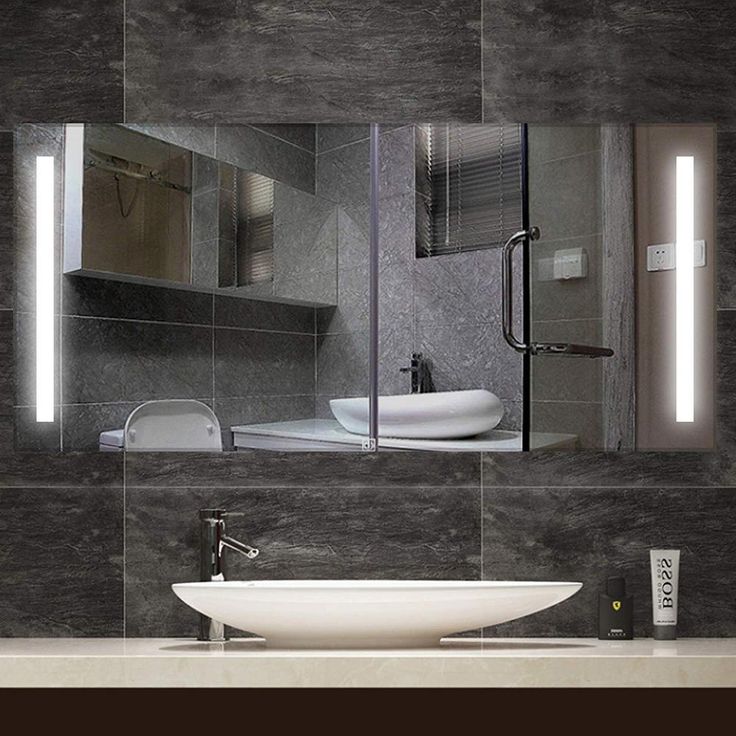 60 in. x 28 in. White LED Lighted Wall Mirror with Rock Switch
