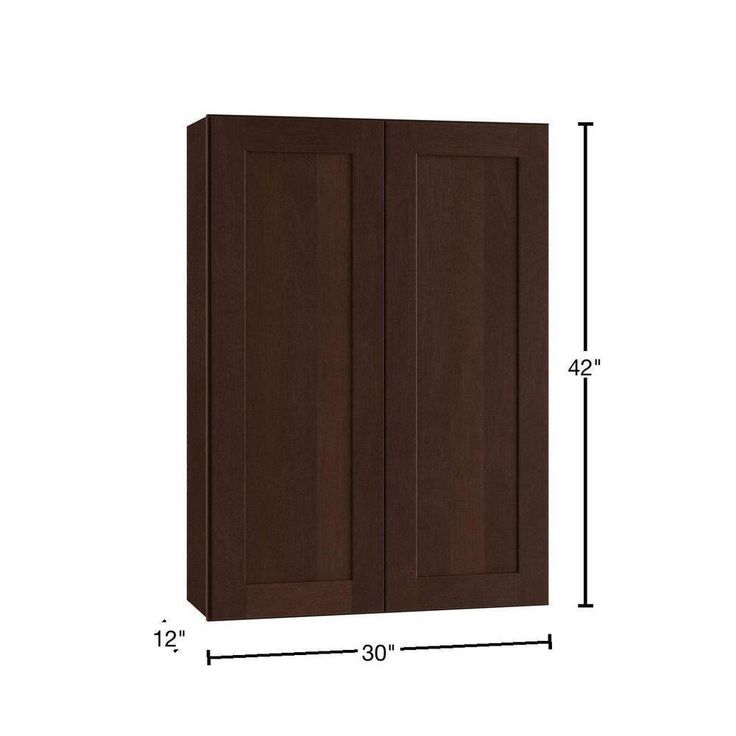 Home Decorators Collection Newport 30 in. W x 12 in. D x 42 in. H Assembled Plywood Wall Kitchen Cabinet in Manganite with Soft Close