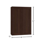 Home Decorators Collection Newport 30 in. W x 12 in. D x 42 in. H Assembled Plywood Wall Kitchen Cabinet in Manganite with Soft Close