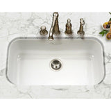 Porcela Series Undermount Porcelain Enamel Steel 31 in. Large Single Bowl Kitchen Sink in White - Super Arbor