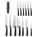 15-Piece Stainless Steel Carbon 6-Cutlery Set with Acacia Downtown Knife Block