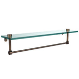 22 in. L  x 5 in. H  x 5 in. W Clear Glass Vanity Bathroom Shelf with Towel Bar in Satin Nickel - Super Arbor