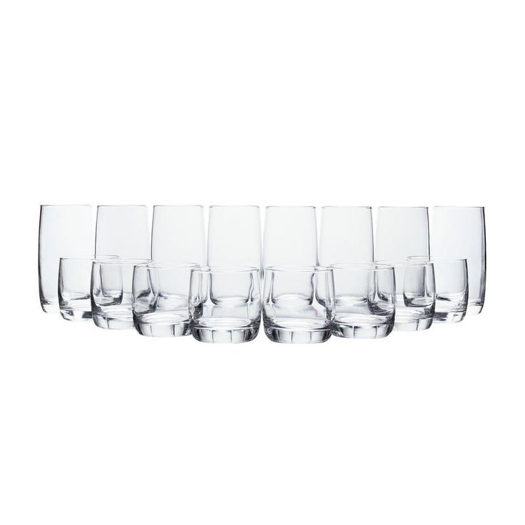 17 oz. and 10 oz. Glass Tumblers (Set of 16)