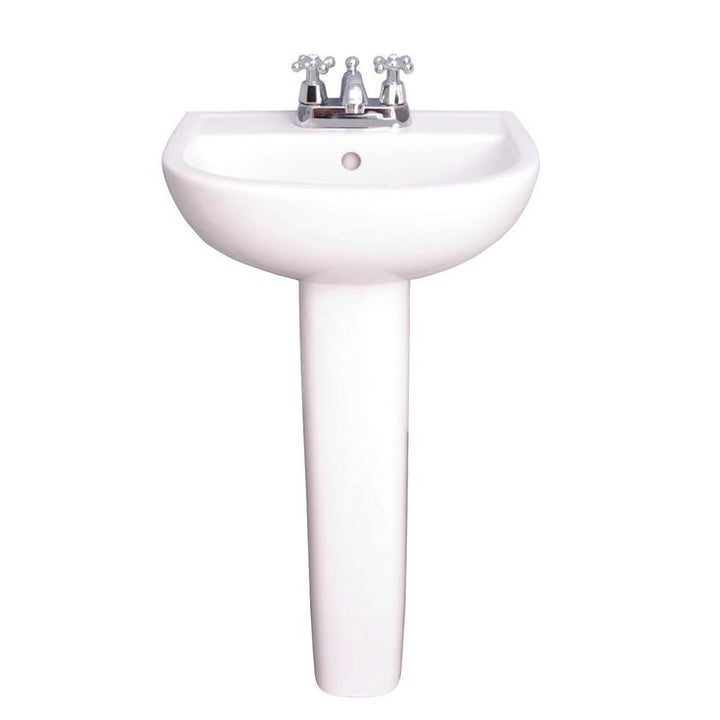 Barclay Products Compact 500 Pedestal Combo Bathroom Sink in White