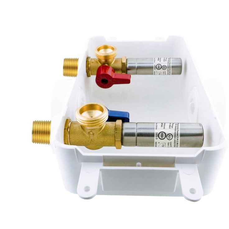 1/2 in. x 3/4 in. MHT Brass Washing Machine Outlet Box with Water Hammer with 1/2 Sweat Connection