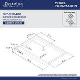 Infinity-Z 36 in. x 48 in. Semi-Frameless Sliding Shower Door in Brushed Nickel with Center Drain Base and BackWalls - Super Arbor