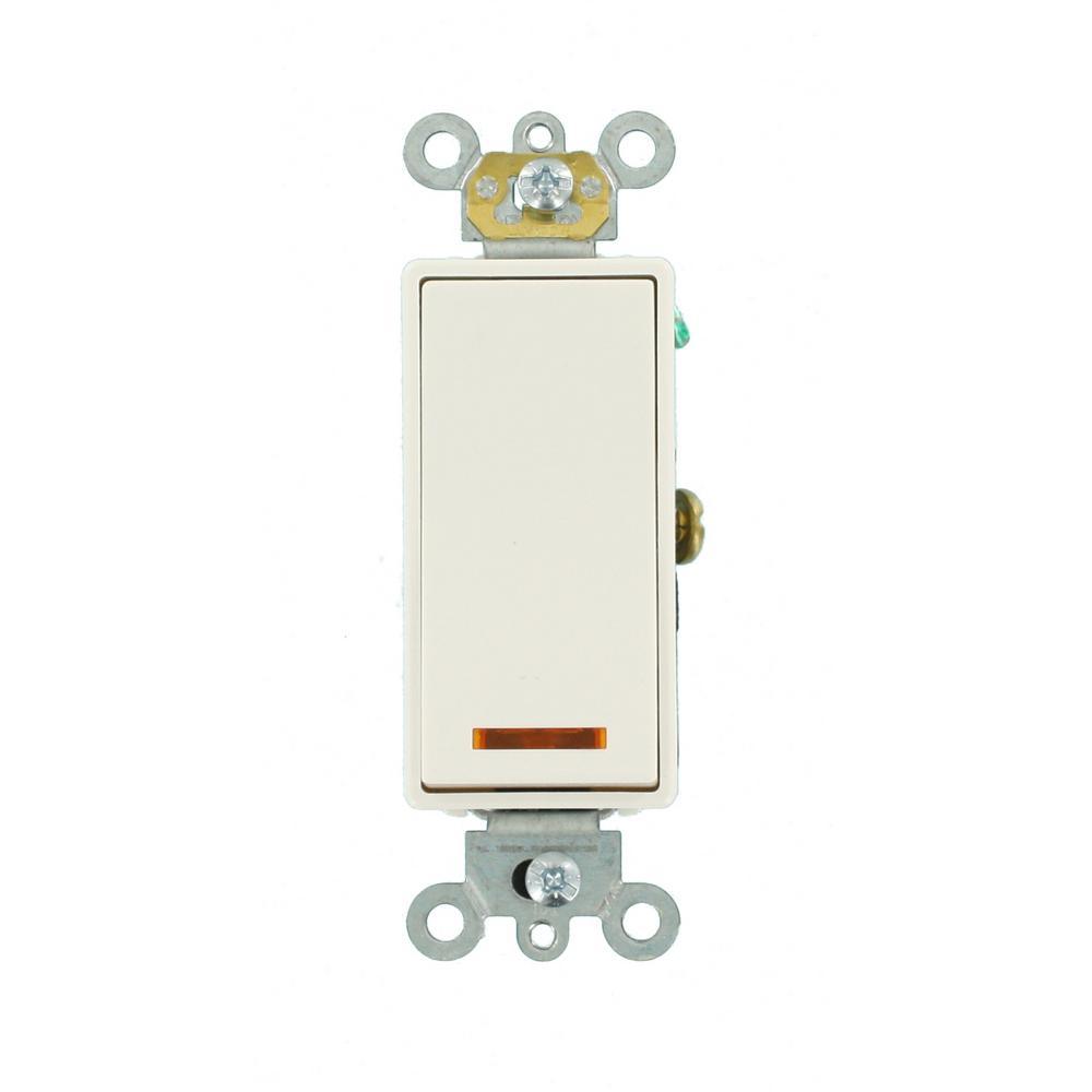 20 Amp Decora Plus Commercial Grade Single Pole Lighted Rocker Switch, White - Super Arbor