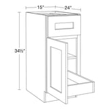 Home Decorators Collection Newport 15 in. W x 24 in. D x 34.5 in. H Assembled Plywood Base Kitchen Cabinet in Manganite with 1ROT Soft Close LH