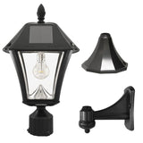 Baytown II Bulb 1-Light Black LED Outdoor Solar Post/Wall Light with GS Light Bulb Warm-White