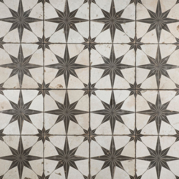 Merola Tile Kings Star Nero 17-5/8 in. x 17-5/8 in. Ceramic Floor & Wall Tile