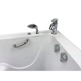 Elite 52 in. Acrylic Walk-In Whirlpool Bathtub in White with Right Door, 2-Piece Fast Fill Faucet and 2 in. Dual Drain - Super Arbor
