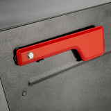 Oasis Eclipse Pewter Locking Parcel Mailbox with Red Flag - Super Arbor
