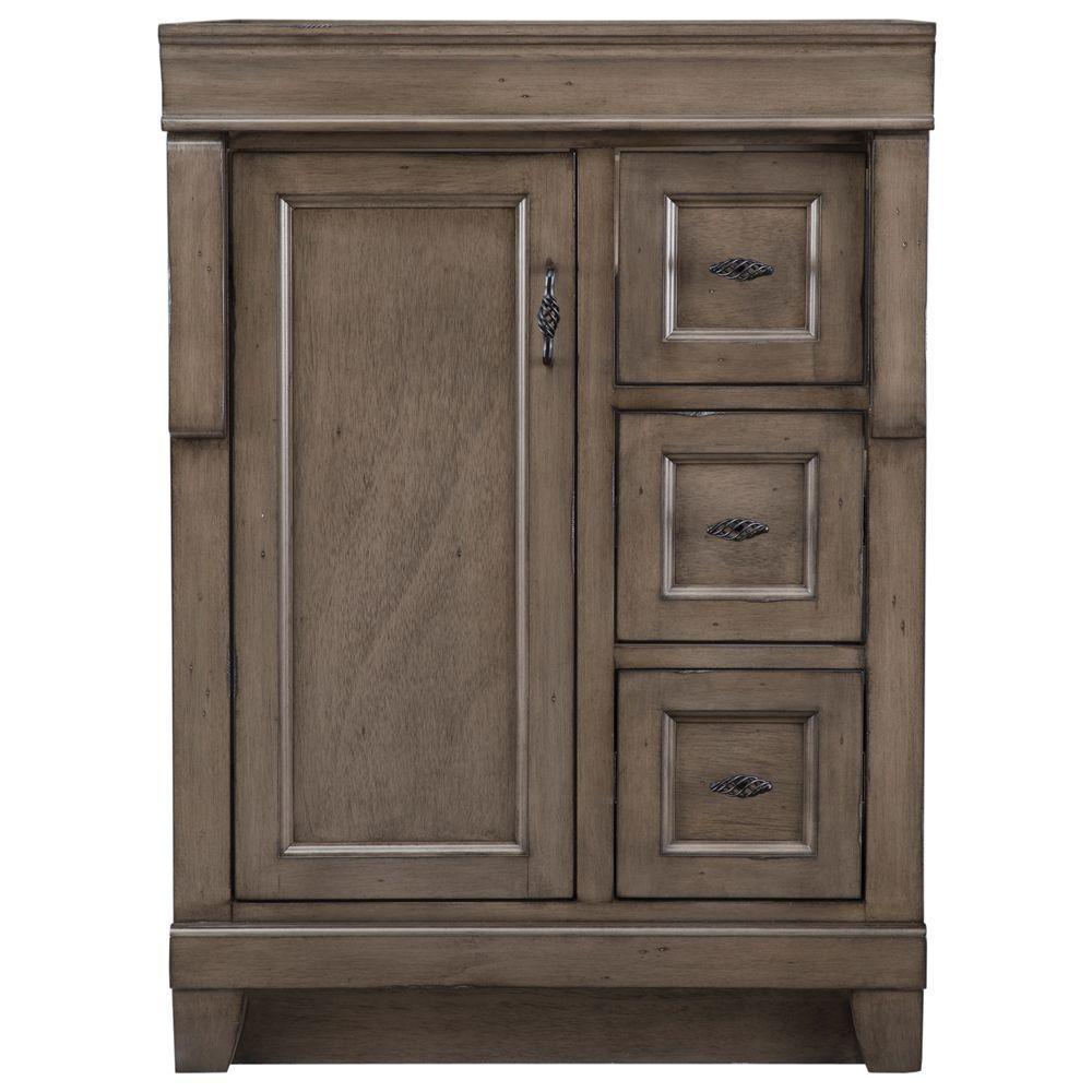 Naples 30 in. W Bath Vanity Cabinet Only in Distressed Grey with Right Hand Drawers - Super Arbor