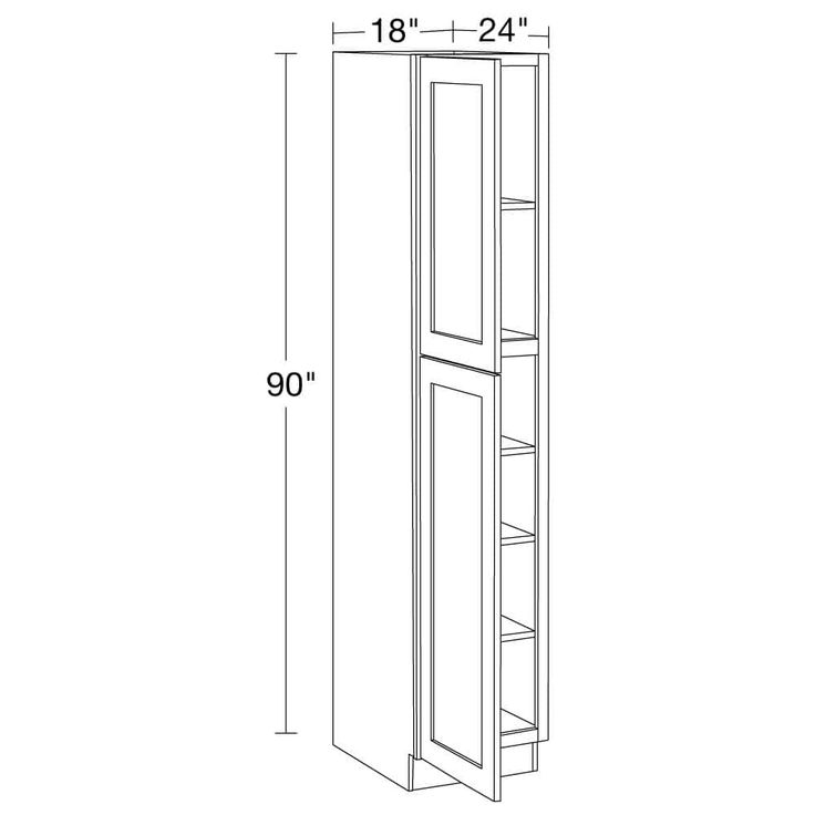 Home Decorators Collection Newport 18 in. W x 24 in. D x 90 in. H Assembled Plywood Pantry Kitchen Cabinet in Cinnamon with Soft Close LH