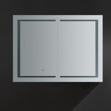 Spazio 48 in. W x 36 in. H Recessed or Surface Mount Medicine Cabinet with LED Lighting and Mirror Defogger