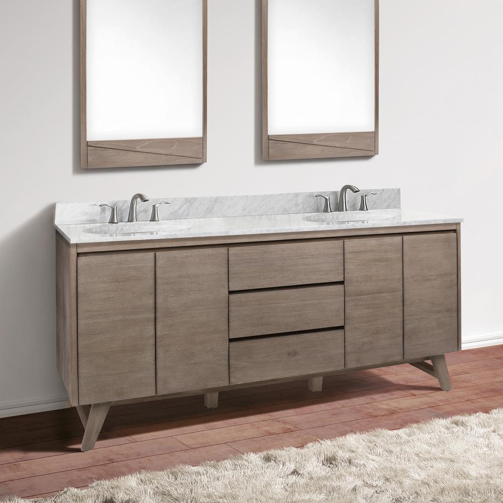 Coventry 72 in. Vanity Cabinet Only in Gray Teak - Super Arbor