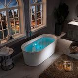Diana 67 in. Acrylic Freestanding Double Ended Air Bath Bathtub with Drain and Overflow Included in White