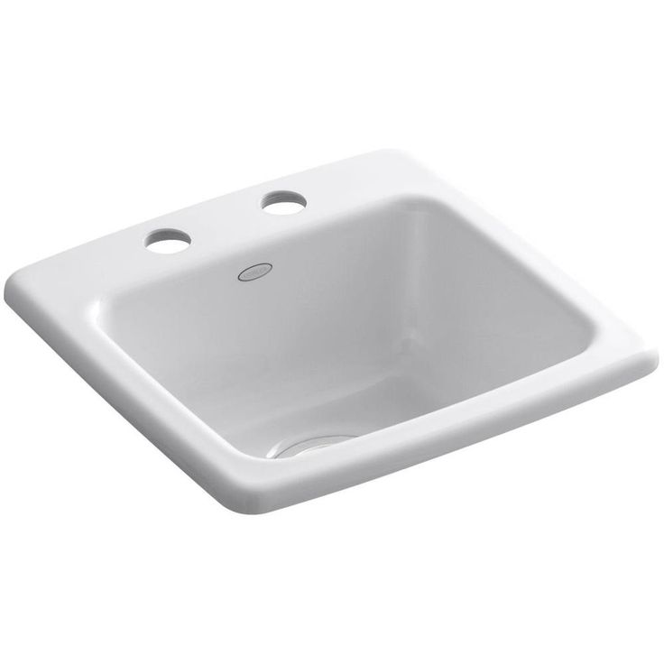 Gimlet Drop-In Acrylic 15 in. 2-Hole Single Bowl Bar Sink in White