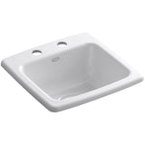 Gimlet Drop-In Acrylic 15 in. 2-Hole Single Bowl Bar Sink in White