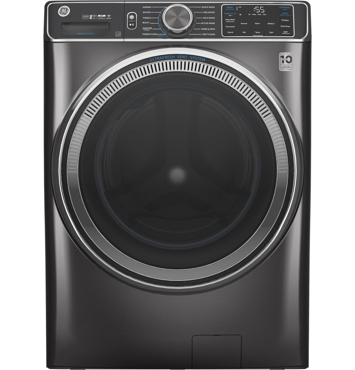 GE UltraFresh Vent System 5-cu ft Stackable Steam Cycle Front-Load Washer (Sapphire Blue) ENERGY STAR
