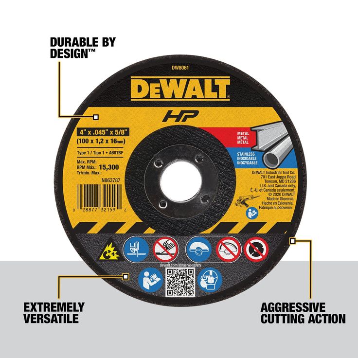 DEWALT 5-Pack Aluminum Oxide 4-in Grinding Wheel