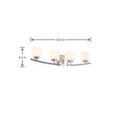 Architecture 4-Light Brushed Nickel Vanity Light with Etched White Glass Shades