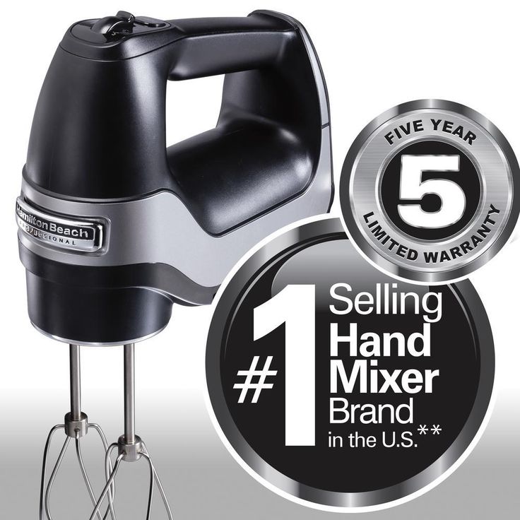 Professional 5-Speed Black Hand Mixer