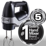 Professional 5-Speed Black Hand Mixer