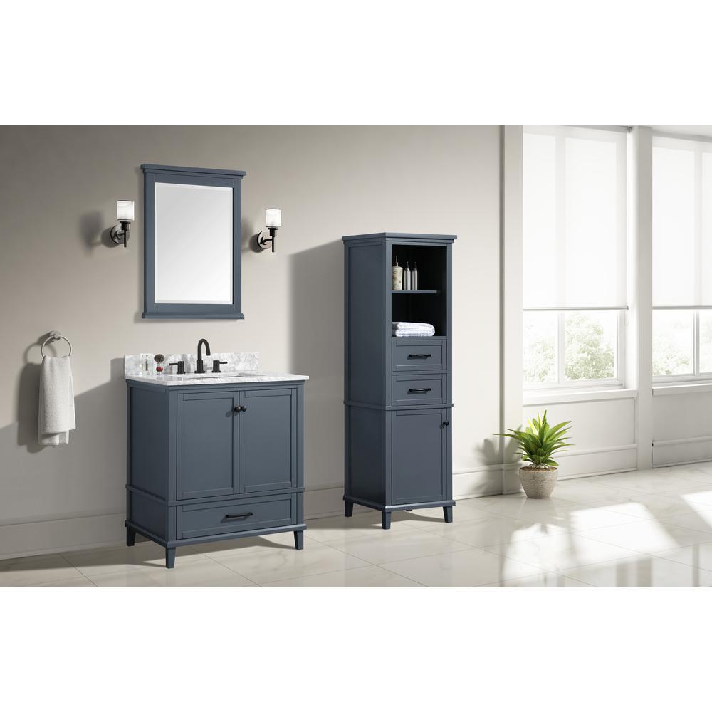 Merryfield 30 in. W x 21-1/2 in. D Bathroom Vanity Cabinet Only in Dark Blue-Gray - Super Arbor