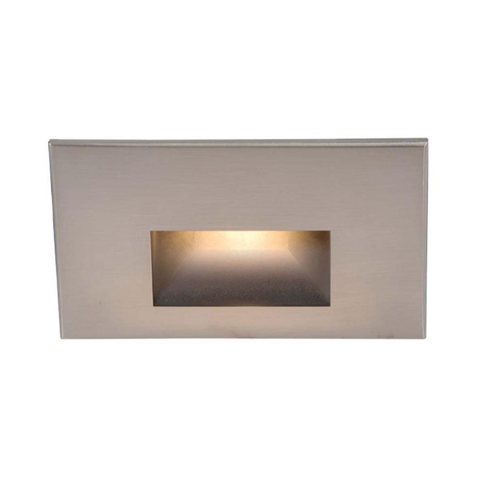 4-Watt Line Voltage 3000K Brushed Nickel Integrated LED Horizontal Wall or Stair Light - Super Arbor