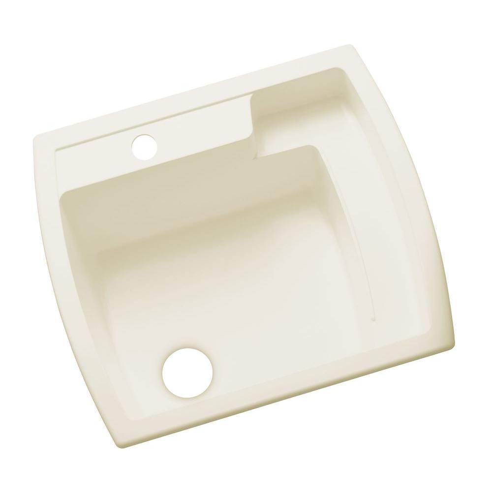Latitude 25 in. x 22 in. Vikrell Self-Rimming Utility Sink in White - Super Arbor