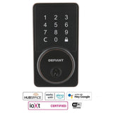 Defiant Square Aged Bronze Smart Wi-Fi Deadbolt Powered by Hubspace